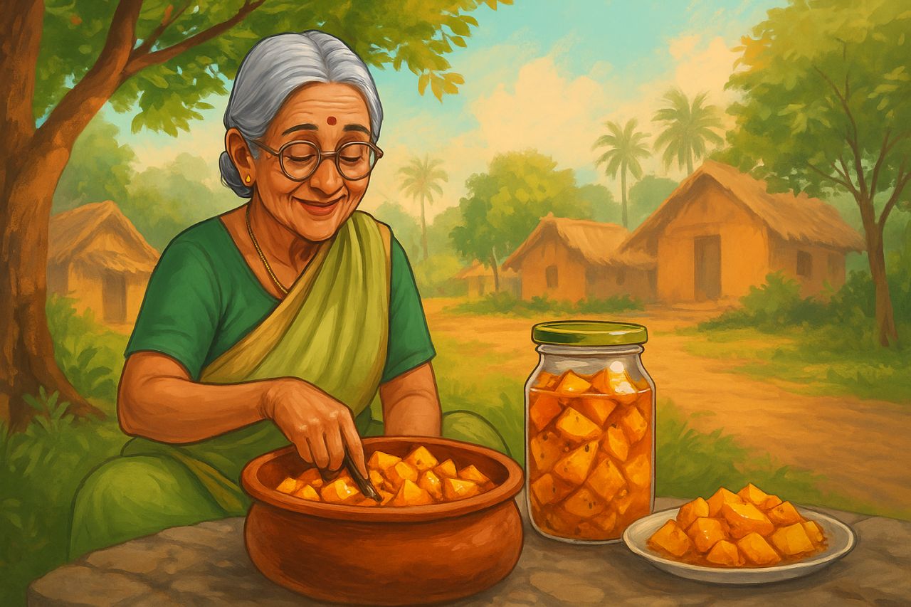 ammamma preparing pickles with love and tradition
